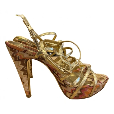 Pre-owned Missoni Leather Sandal In Gold
