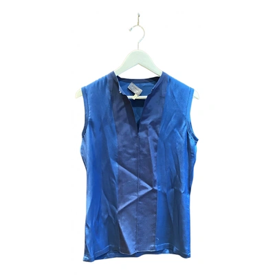 Pre-owned Lanvin Silk Blouse In Blue