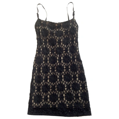 Pre-owned Laundry Lace Mini Dress In Black