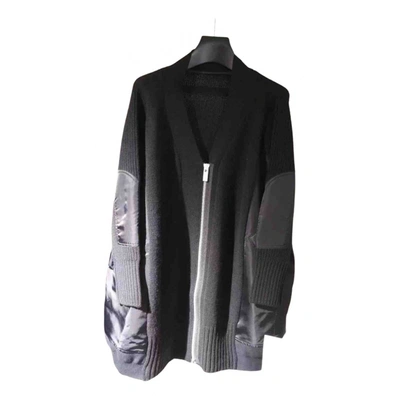 Pre-owned Sacai Wool Cardi Coat In Black