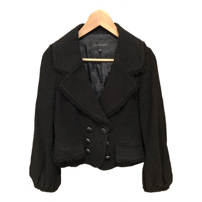 Pre-owned Jill Stuart Tweed Coat In Black