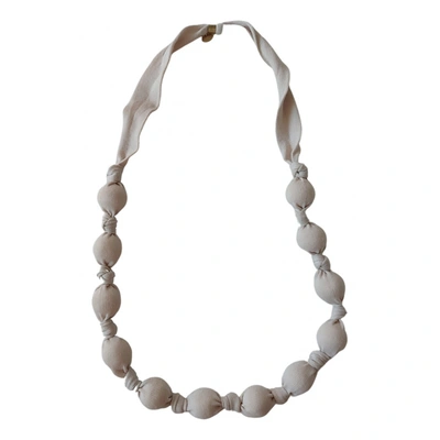 Pre-owned Liviana Conti Cloth Necklace In Beige