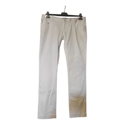 Pre-owned Fracomina Straight Pants In White