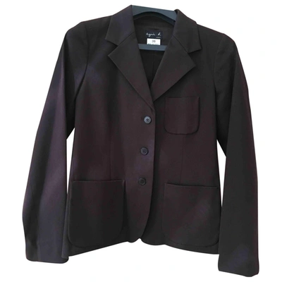 Pre-owned Agnès B. Suit Jacket In Burgundy