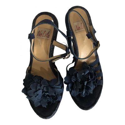 Pre-owned Nolita Sandals In Blue