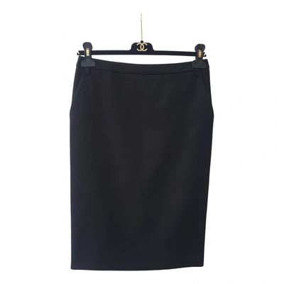 Pre-owned Ferragamo Linen Mid-length Skirt In Black