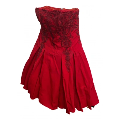 Pre-owned Marchesa Notte Mini Dress In Red