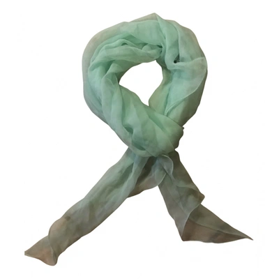 Pre-owned Olivier Theyskens Silk Stole In Turquoise