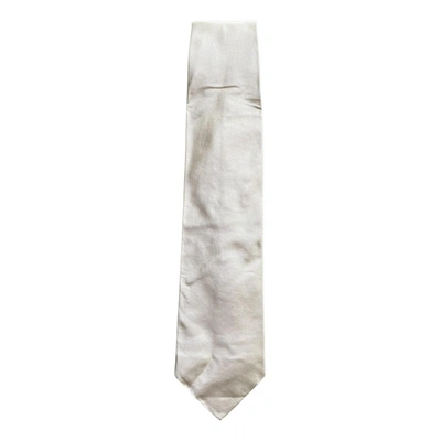 Pre-owned Donna Karan Silk Tie In Beige