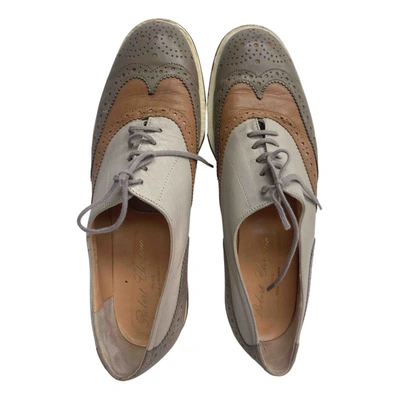Pre-owned Robert Clergerie Leather Lace Ups In Grey