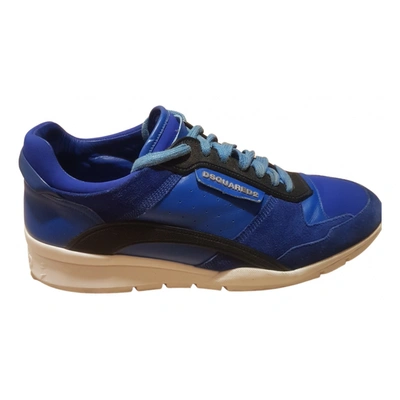 Pre-owned Dsquared2 Leather Low Trainers In Blue