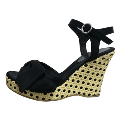 Pre-owned Ras Cloth Sandals In Black