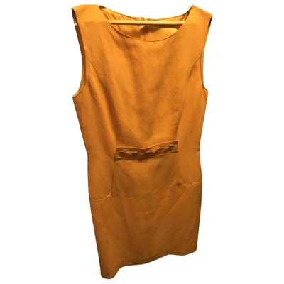 Pre-owned Byblos Linen Mid-length Dress In Yellow