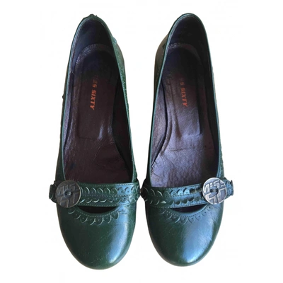 Pre-owned Miss Sixty Leather Ballet Flats In Green