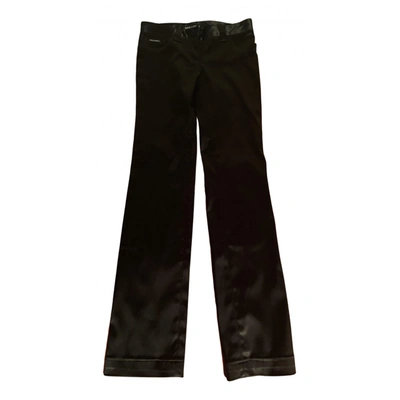 Pre-owned Dolce & Gabbana Silk Trousers In Black