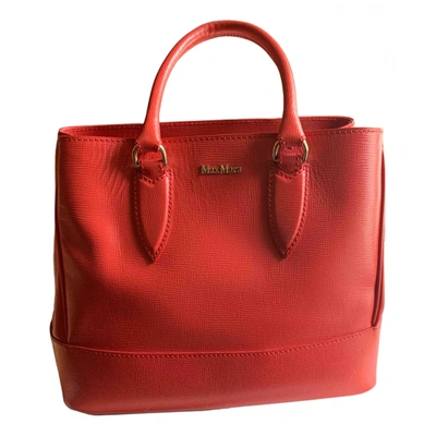 Pre-owned Max Mara Leather Handbag In Orange