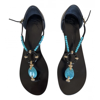 Pre-owned Giuseppe Zanotti Leather Sandals In Blue