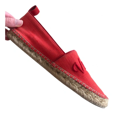 Pre-owned Louis Vuitton Leather Espadrilles In Red