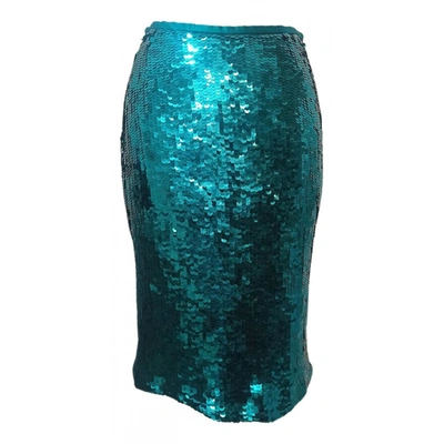 Pre-owned Dolce & Gabbana Glitter Mid-length Skirt In Green