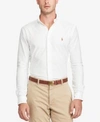 Polo Ralph Lauren Slim Fit Long Sleeve Cotton Oxford Button Down Shirt In White