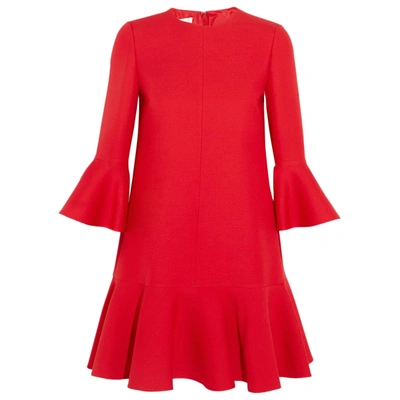 Pre-owned Valentino Wool Mini Dress In Red
