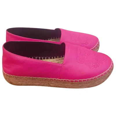 Pre-owned Kenzo Leather Espadrilles In Pink