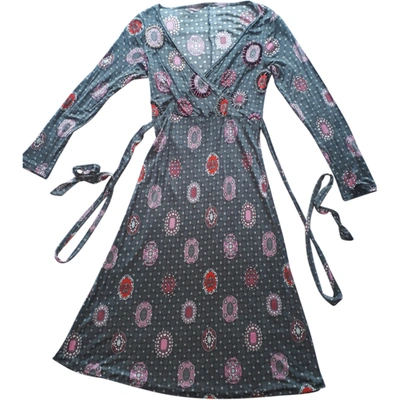 Pre-owned Maliparmi Silk Mid-length Dress In Grey