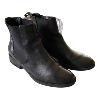 Pre-owned Aldo Leather Ankle Boots In Black