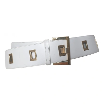 Pre-owned Guy Laroche Leather Belt In White