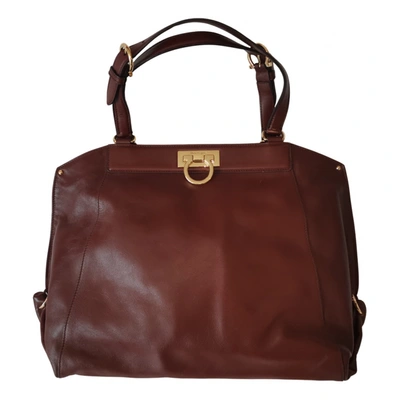 Pre-owned Ferragamo Leather Bag In Brown