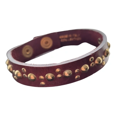 Pre-owned Guess Leather Bracelet In Brown