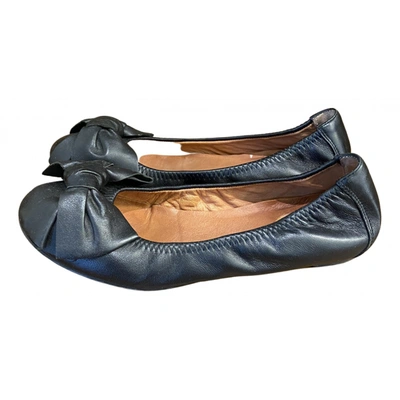 Pre-owned Ras Leather Ballet Flats In Black