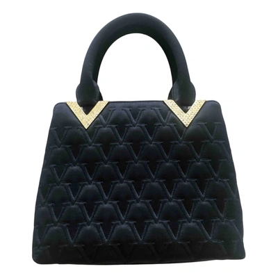 Pre-owned Valentino Garavani Silk Handbag In Black