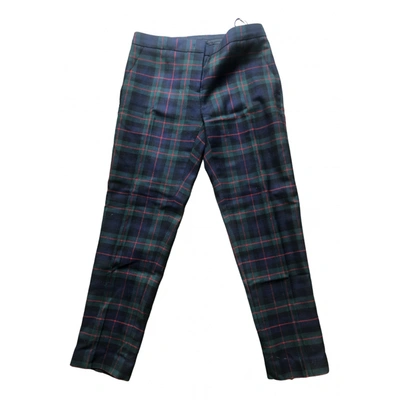 Pre-owned Burberry Wool Carot Pants In Green