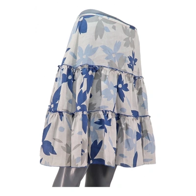 Pre-owned Tara Jarmon Linen Mid-length Skirt In Multicolour
