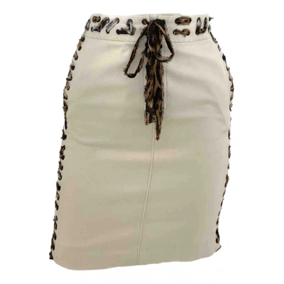 Pre-owned Saint Laurent Mini Skirt In Beige