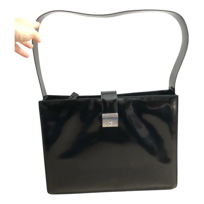Pre-owned Valextra Leather Handbag In Black