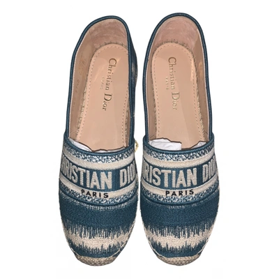 Pre-owned Dior Cloth Espadrilles In Blue