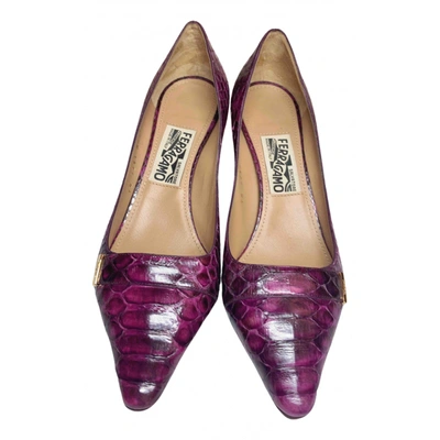 Pre-owned Ferragamo Leather Heels In Purple