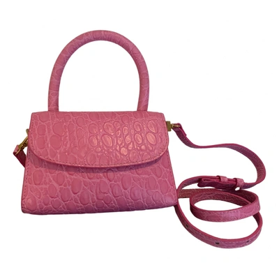 Pre-owned By Far Mini Leather Handbag In Pink