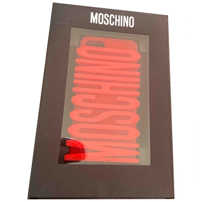 Pre-owned Moschino Iphone Case In Red