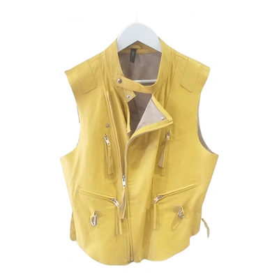 Pre-owned Y.a.s. Leather Knitwear In Yellow