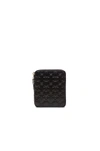 Comme Des Garçons Clover Embossed Zip Fold Wallet In Black