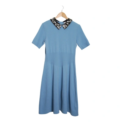Pre-owned Valentino Wool Mid-length Dress In Blue