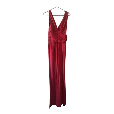 Pre-owned Angel Schlesser Silk Maxi Dress In Pink