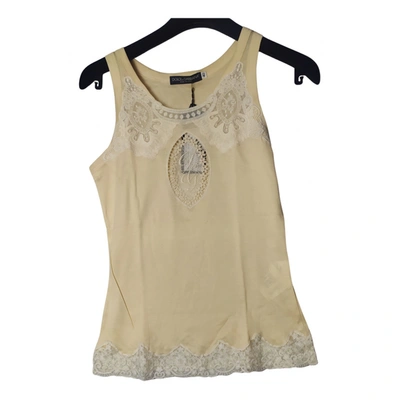 Pre-owned Dolce & Gabbana Yellow Cotton Top
