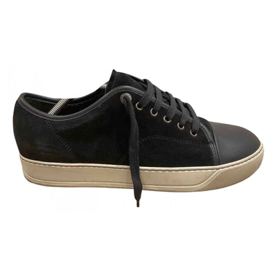 Pre-owned Lanvin Leather Low Trainers In Black