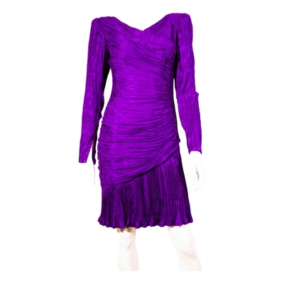 Pre-owned Emanuel Ungaro Silk Mini Dress In Purple