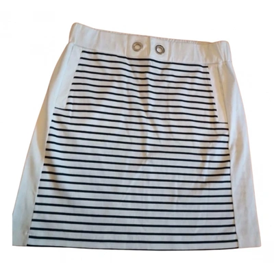 Pre-owned Paul & Shark Mini Skirt In White