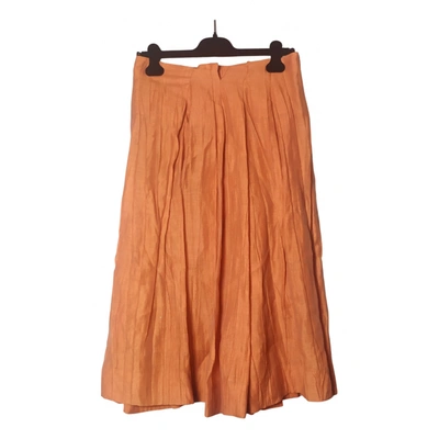 Pre-owned Marni Linen Mid-length Skirt In Orange